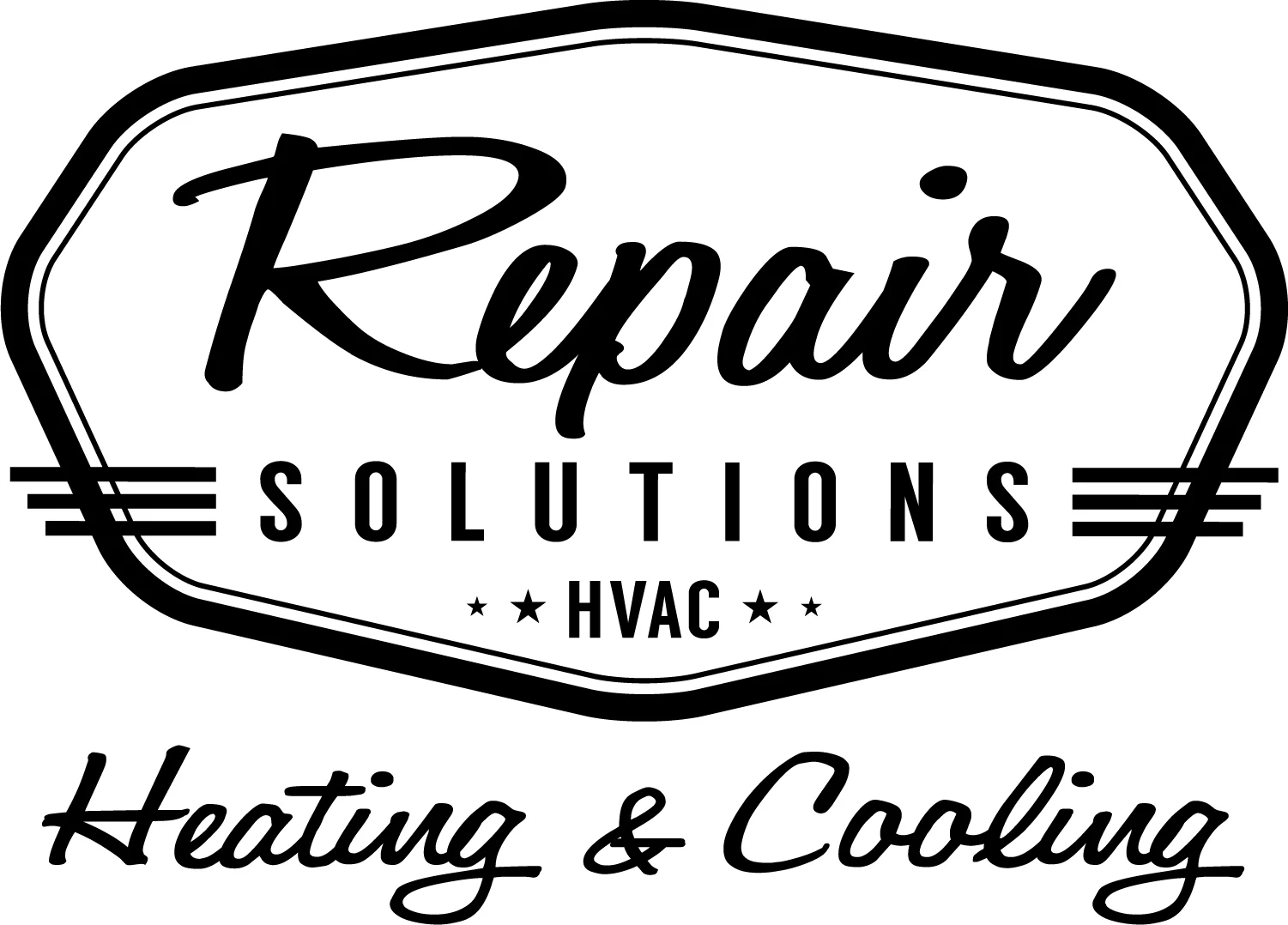 HVAC heating and cooling service logo with vintage badge design
